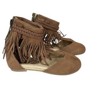 NEW Joyfolie Fennah Fringed Sandals in Pecan Brown Suede Toddler Girl Size 8
